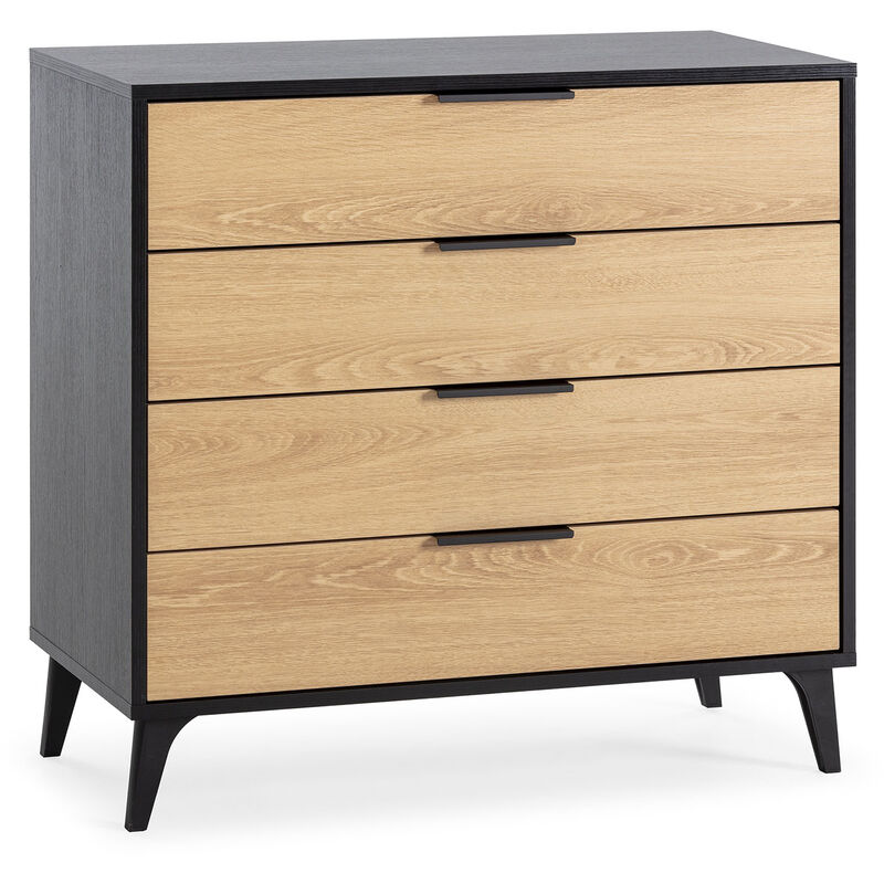 immagine 0 del prodotto com kalma 4 cassetti colore nero rovere