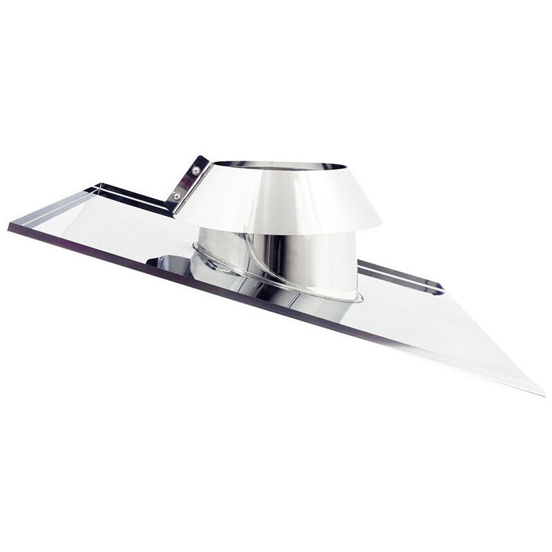 foto del prodotto faldale inclinato in acciaio inox 6 decimi aisi 304 per tubo da 130mm