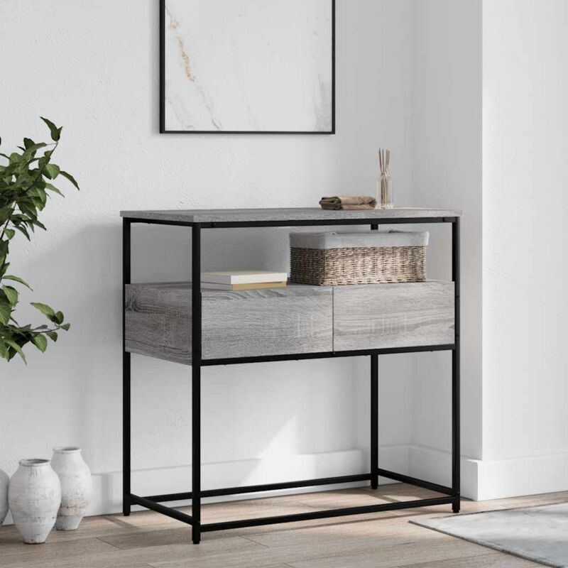 foto del prodotto vidaxl tavolino consolle grigio sonoma 75x40x75 cm legno multistrato