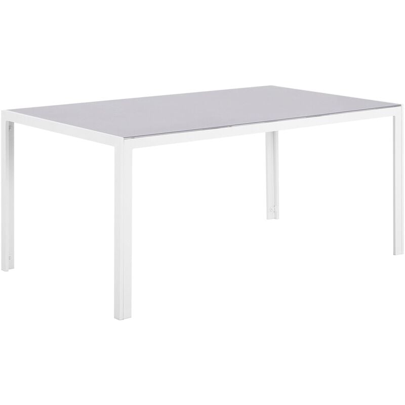 foto del prodotto tavolo da giardino piano vetro temperato struttura alluminio 160 x 90 cm catania