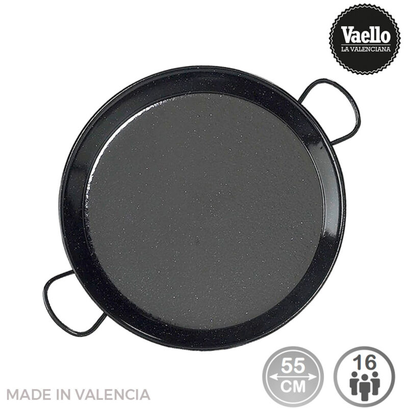 foto del prodotto vaello campos padella per paella tradizionale in acciaio smaltato 55cm 16 persone . vaello