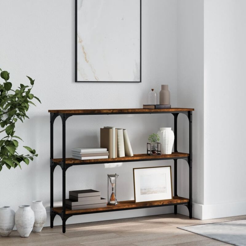 foto del prodotto tavolino consolle rovere fumo 100x22,5x75 cm legno multistrato