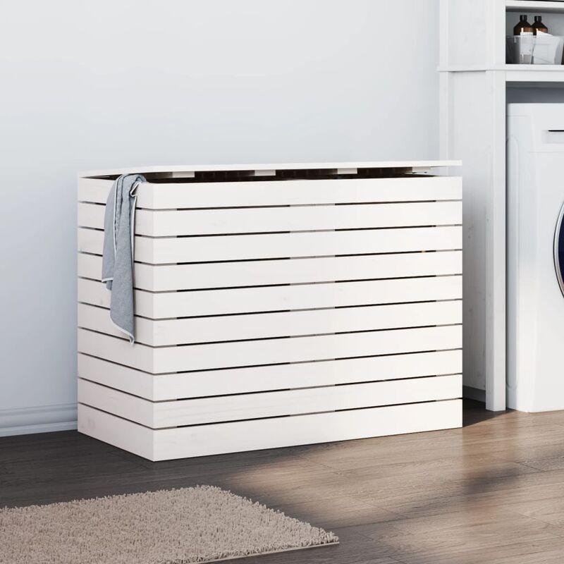 foto del prodotto torana furniture limited cesto per bucato bianco 88,5x44x66 cm legno