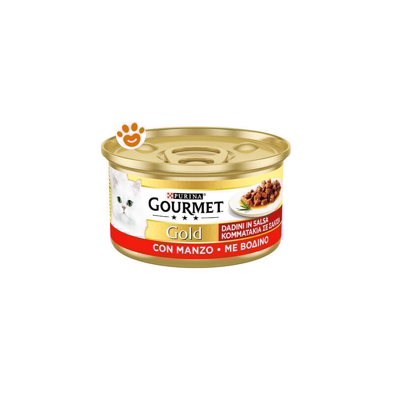 foto del prodotto cat gourmet gold dadini con manzo cat gourmet gold dadini con manzo lattina da 85 gr purina
