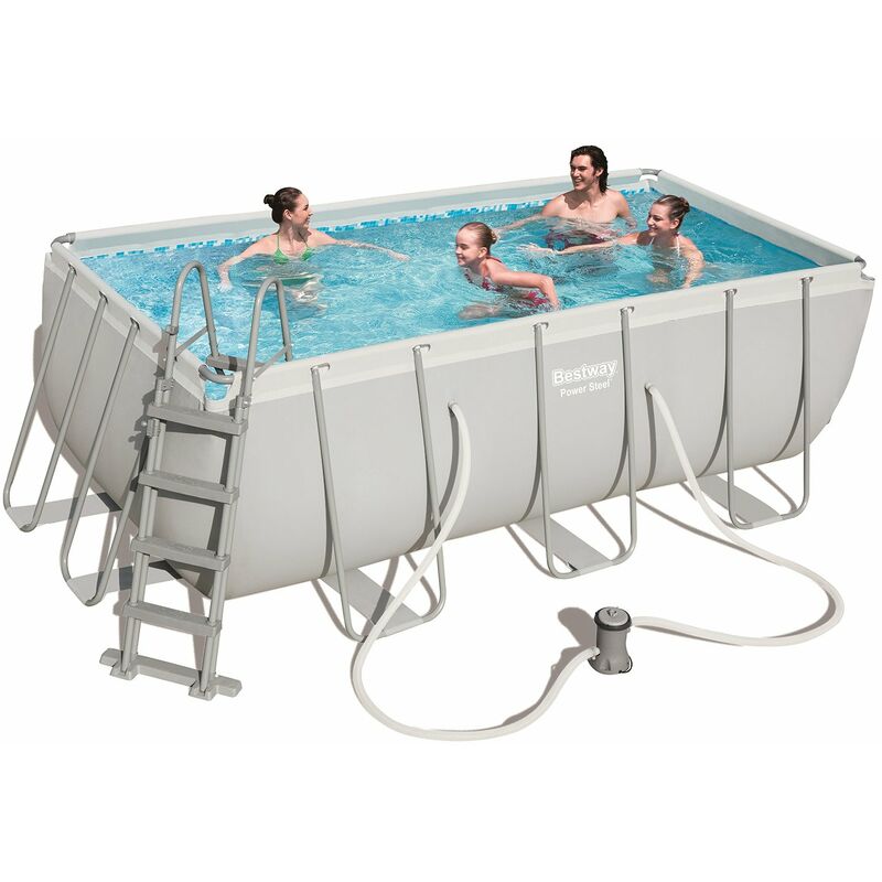foto del prodotto bestway power steel 56456 piscina fuori terra piscina con bordi piscina rettangolare 8124 l blu, grigio