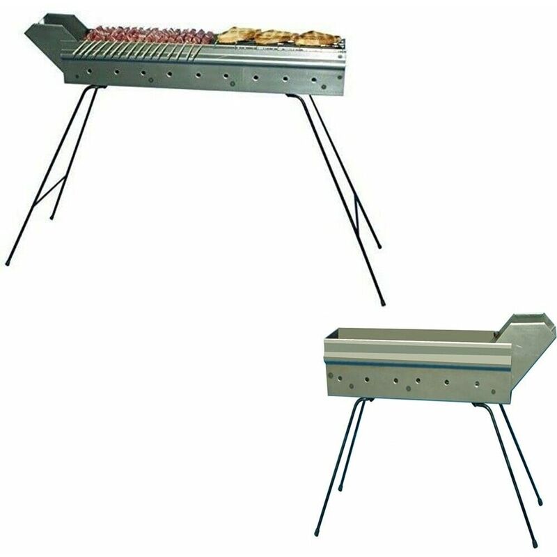 foto del prodotto cosedacasa barbecue cuoci arrosticini a carbone fornacella griglia per arrosti spiedini carne pesce misura piccolo