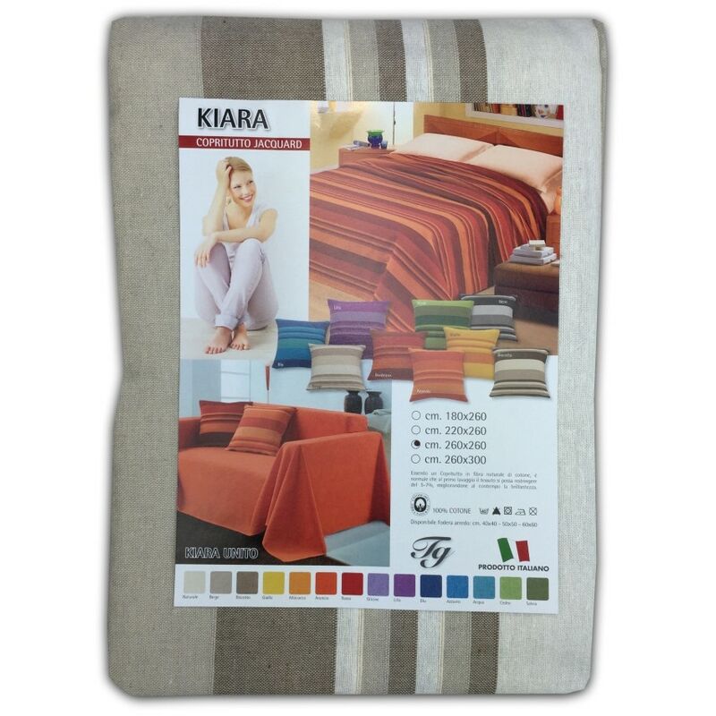 foto del prodotto telo arredo copritutto gran foulard copriletto copridivano kiara beige 2 piazze