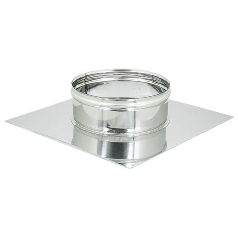 foto del prodotto base forata inox da 250x250mm a innesto f 80 200mm 6 decimi, diametro 150mm