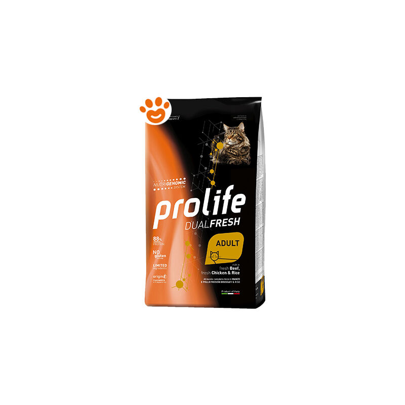 foto del prodotto cat dualfresh adult manzo, pollo e riso cat dualfresh adult manzo, pollo e riso sacco da 400 gr prolife