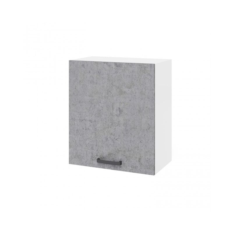 foto del prodotto pensile cucina 60x32x72 cm in legno bianco frassinato e cemento antartide