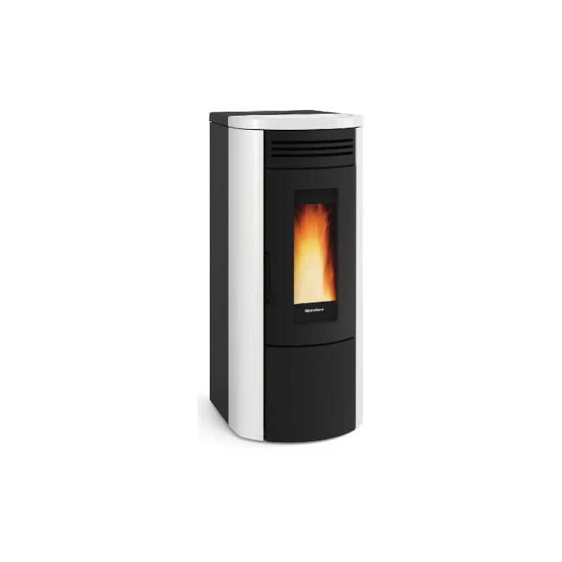 foto del prodotto tuttacasa la nordica extraflame termostufa a pellet costanza idro in acciaio e maiolica bianca 4,8 17 kw 487 m termo stufa
