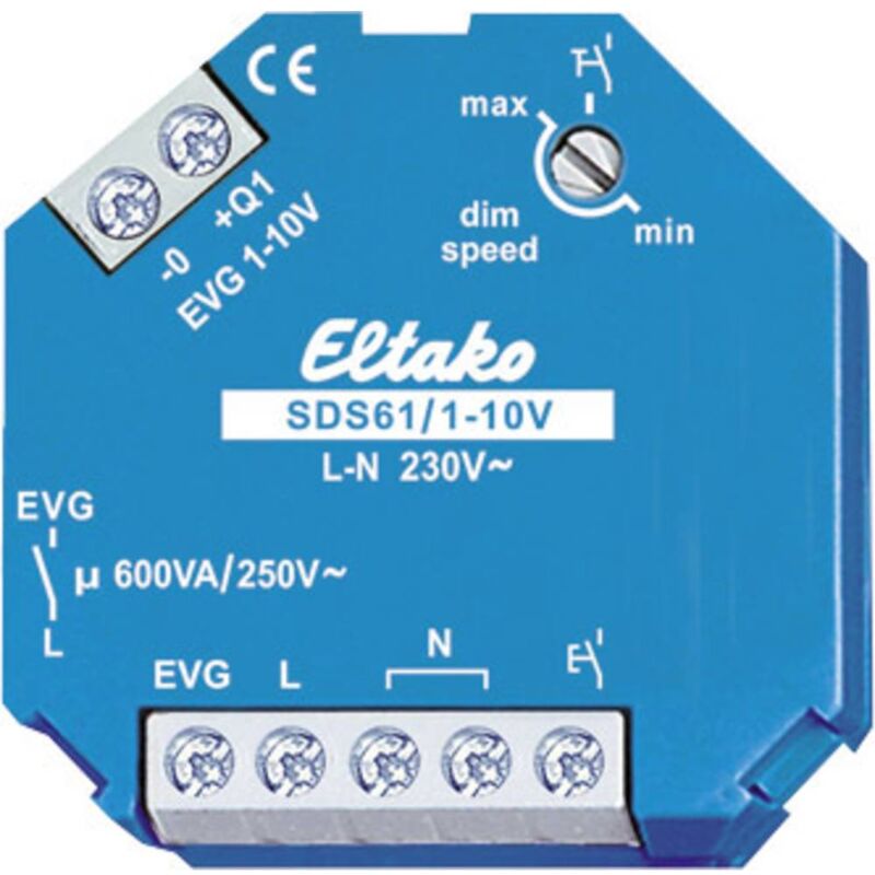 foto del prodotto eltako 61100800 dimmer da guida din blu