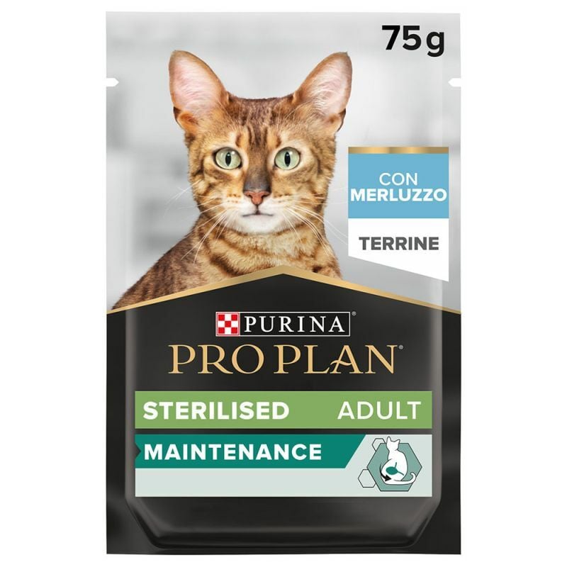 foto del prodotto proplan gatto sterilised adult maintenance busta 75gr terrine con merluzzo