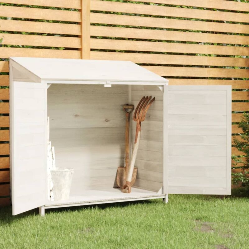 foto del prodotto vidaxl capanno da giardino bianco 102x52x112cm legno massello di abete