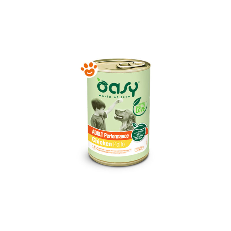 foto del prodotto dog lifestage adult performance pollo dog lifestage adult performance pollo lattina da 400 gr oasy