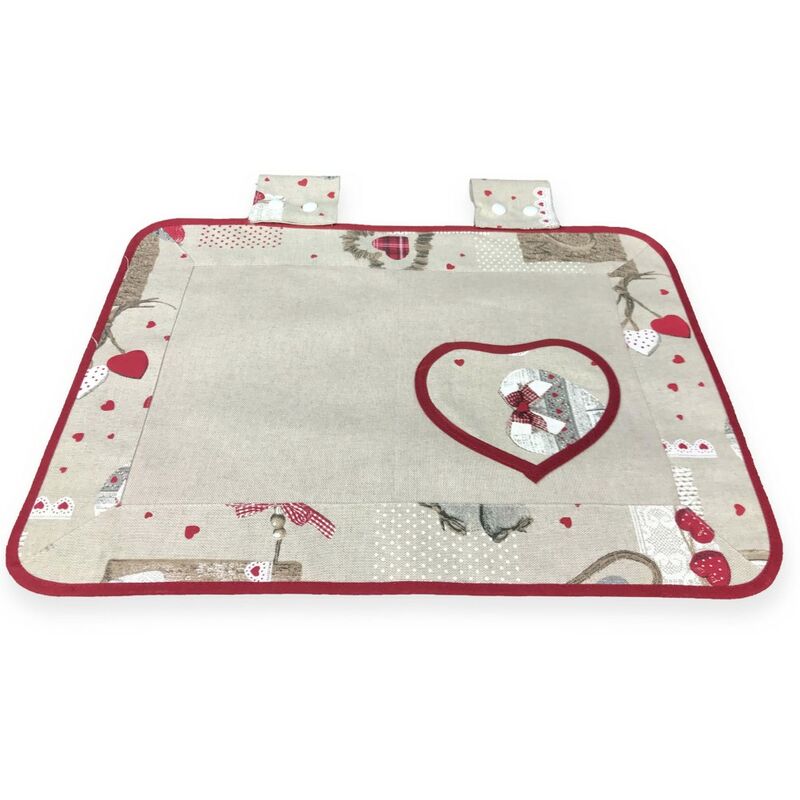 foto del prodotto tex family copriforno copri forno in tessuto fiore holly rosso