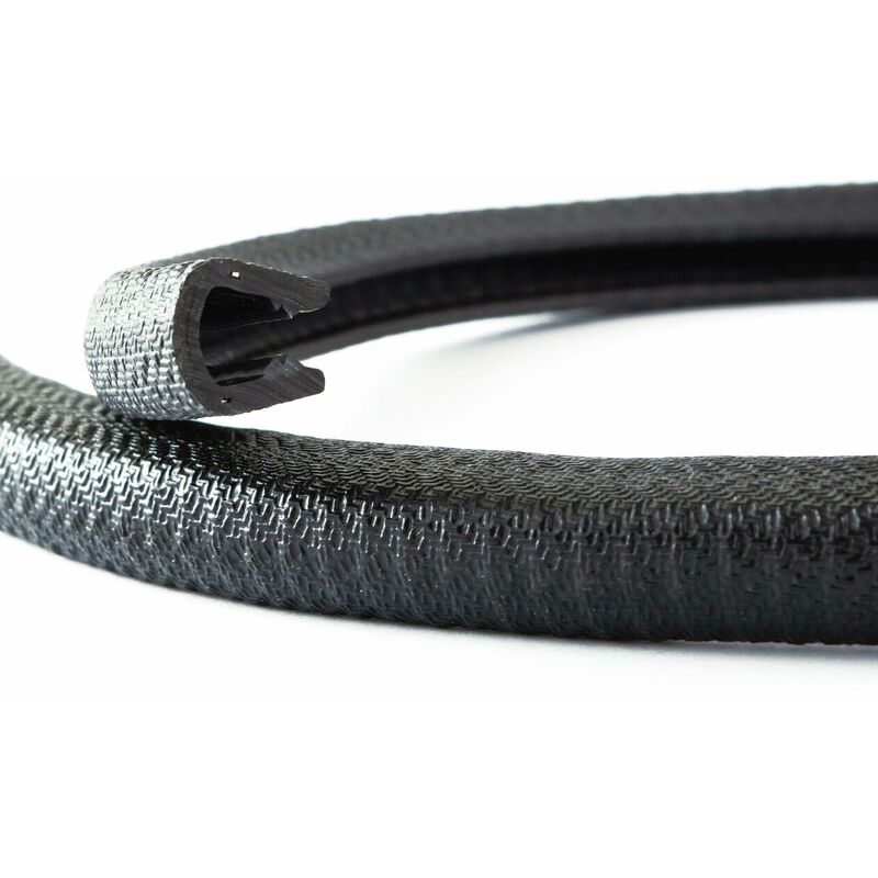 foto del prodotto eutras 5 m protezione bordi 6 8 mm nero si fissa senza adesivo ideale per lamiere e portiere di auto protegge i bordi qualit industriale