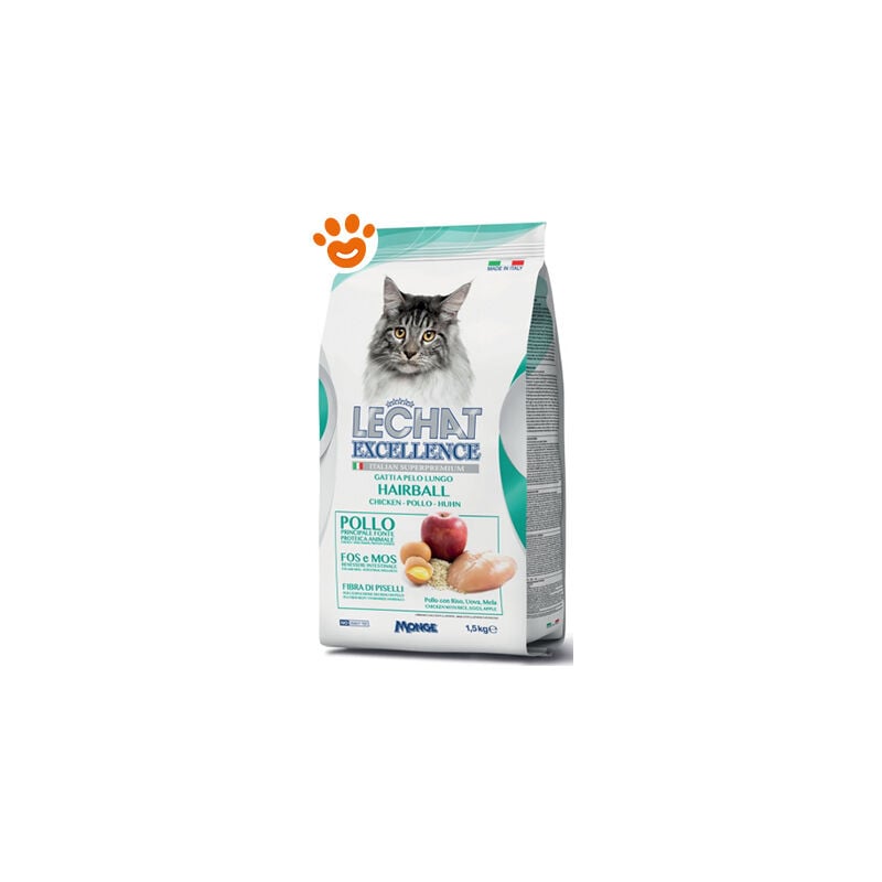 foto del prodotto lechat cat adult excellence hairball al pollo lechat cat adult excellence hairball al pollo sacco da 400 gr monge