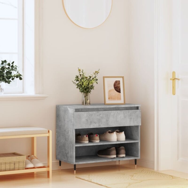foto del prodotto vidaxl scarpiera grigio cemento 70x36x60 cm in legno multistrato