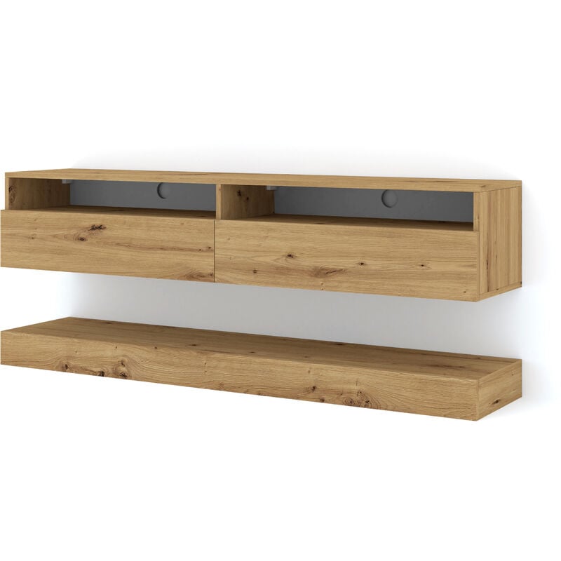foto del prodotto bim furniture mobile tv a parete duo 160 cm piattaforma in rovere artigianale