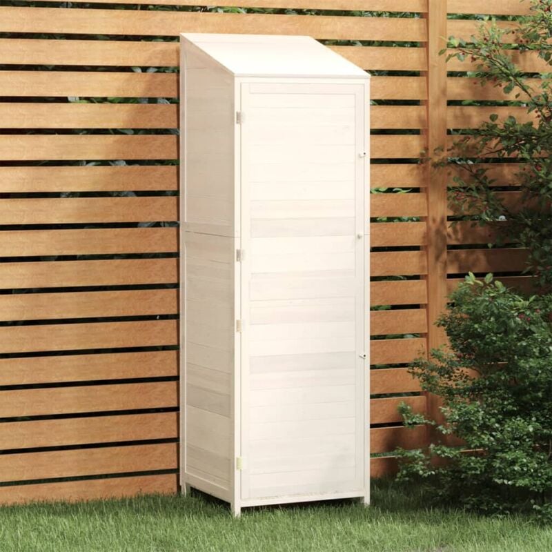 foto del prodotto vidaxl capanno da giardino bianco 55x52x174,5 cm legno massello abete