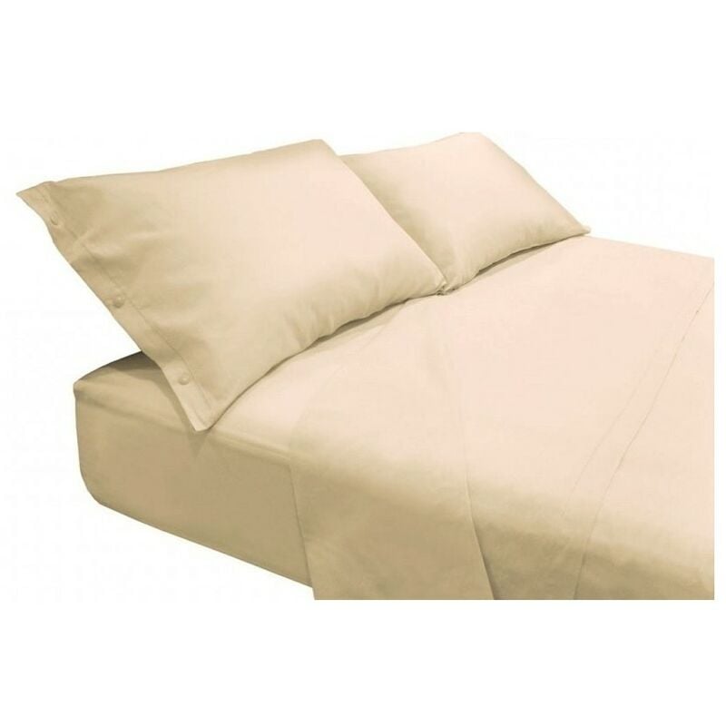 foto del prodotto tex family completo lenzuolo lenzuola tinta unita beige panna due piazze