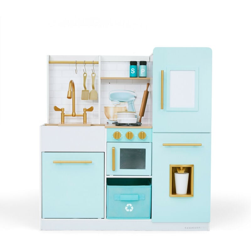 foto del prodotto biscay delight classic play kitchen con frigorifero magnetico, mint teamson kids