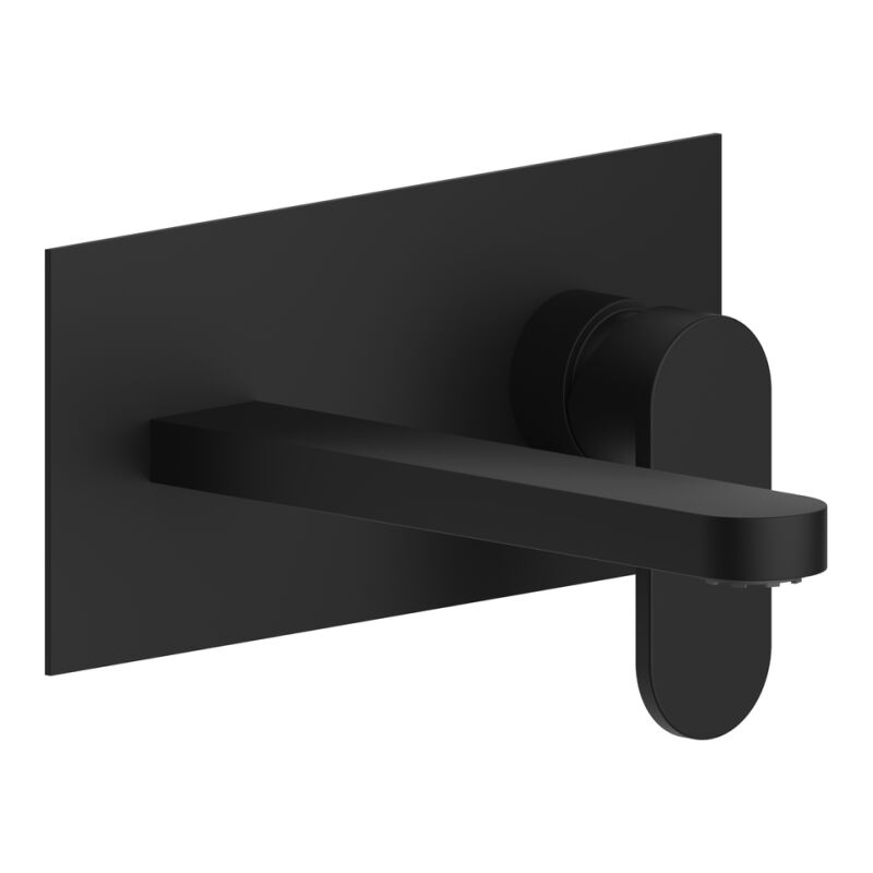 foto del prodotto kiamami valentina miscelatore a muro per lavabo nero opaco bocca 180mm amalfi
