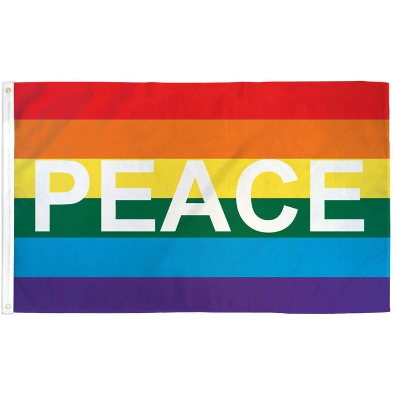 foto del prodotto az flag bandiera arcobaleno pace 150x90cm bandiera peace rainbow flag 90 x 150 cm