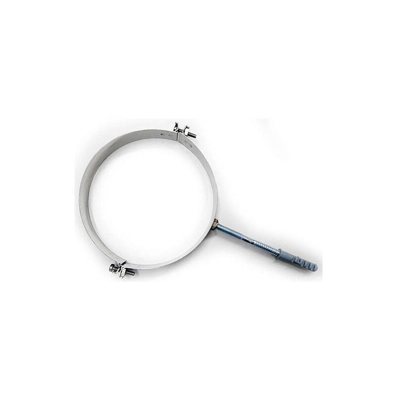 foto del prodotto fascetta murale con collare e tassello acciaio inox lucido dn400 canna fumaria, tubo acciaio inox 316