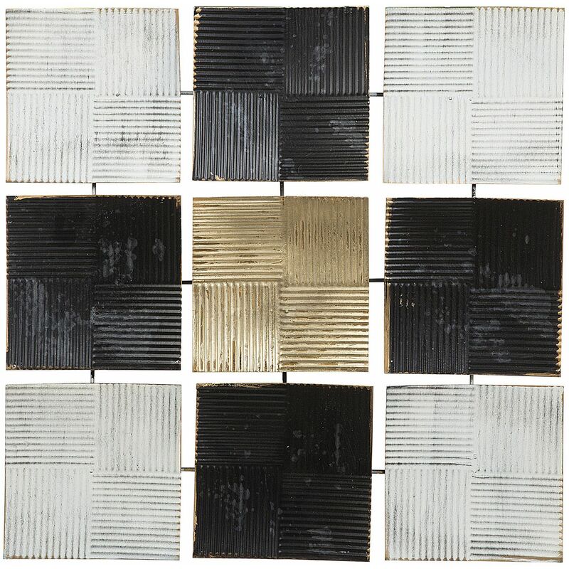 foto del prodotto beliani decorazione murale nero bianco oro titanium