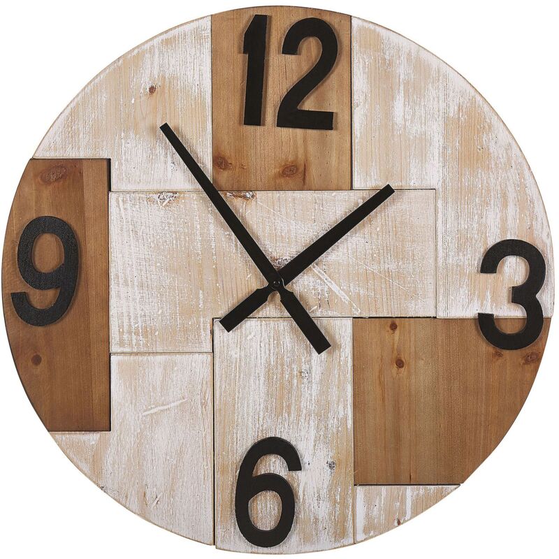 foto del prodotto beliani orologio da parete 60 cm in legno chiaro michapan