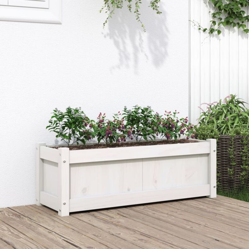 foto del prodotto vidaxl fioriera da giardino bianca 90x31x31 cm legno massello di pino