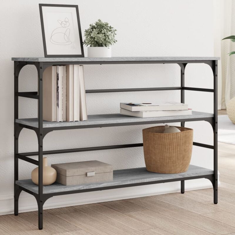 foto del prodotto tavolo consolle grigio sonoma 100x32x75 cm in legno multistrato
