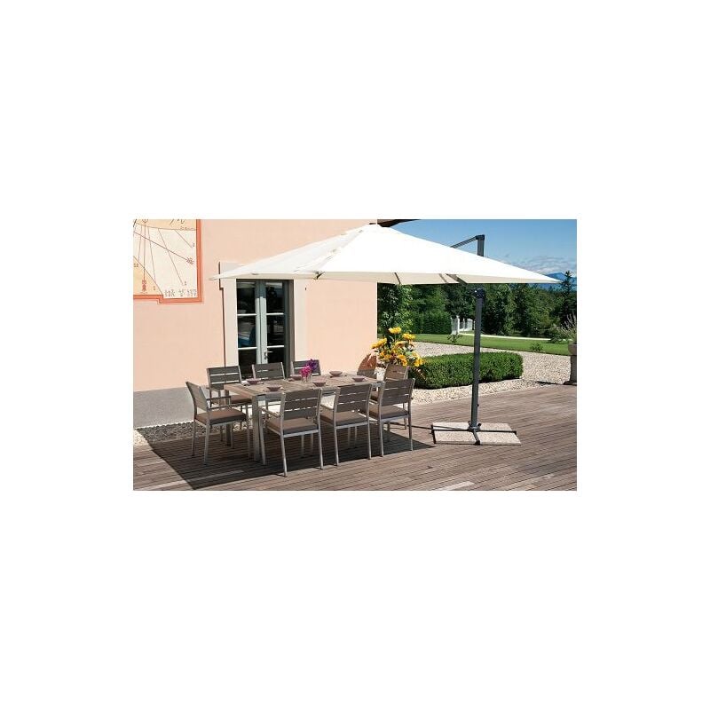 foto del prodotto greenwood tavolo da giardino in alluminio satinato e resin wood bonassola