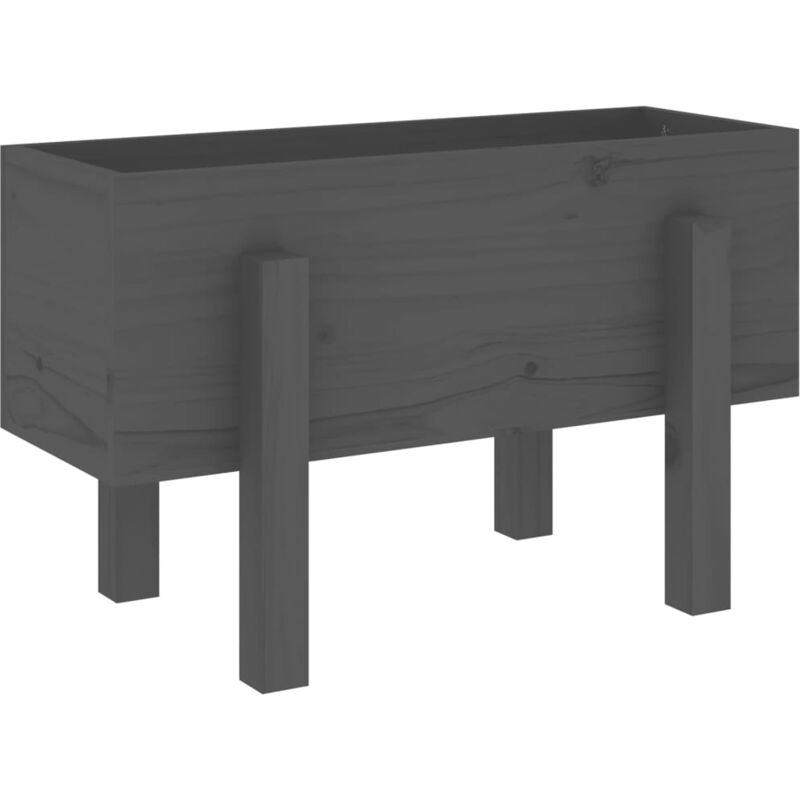 foto del prodotto fioriera da giardino grigia 62x30x38 cm legno massello di pino vidaxl