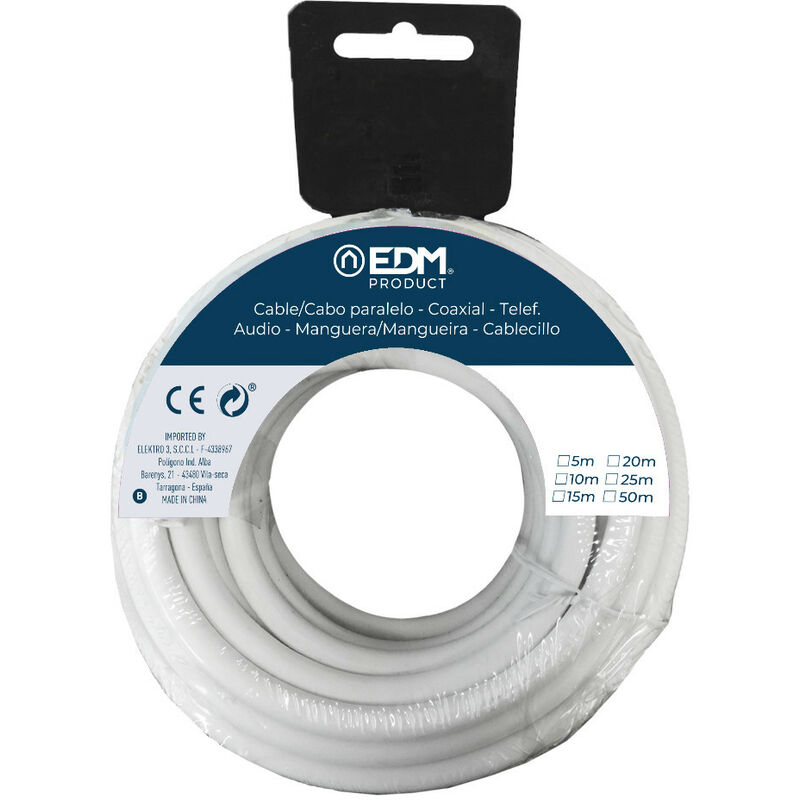 foto del prodotto avvolgicavo tubolare 2x2,5mm bianco 5mt
