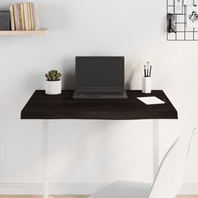 foto del prodotto vidaxl piano tavolo marrone 80x60x 2 4 cm rovere massello trattato