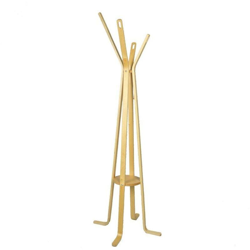 foto del prodotto attaccapanni a stelo legno naturale 4 braccia cm 50h180