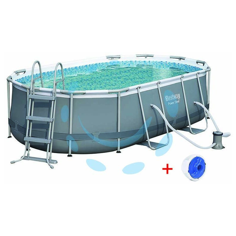 foto del prodotto piscina power steel ovale con telaio portante cm.427x250x100h. 56620