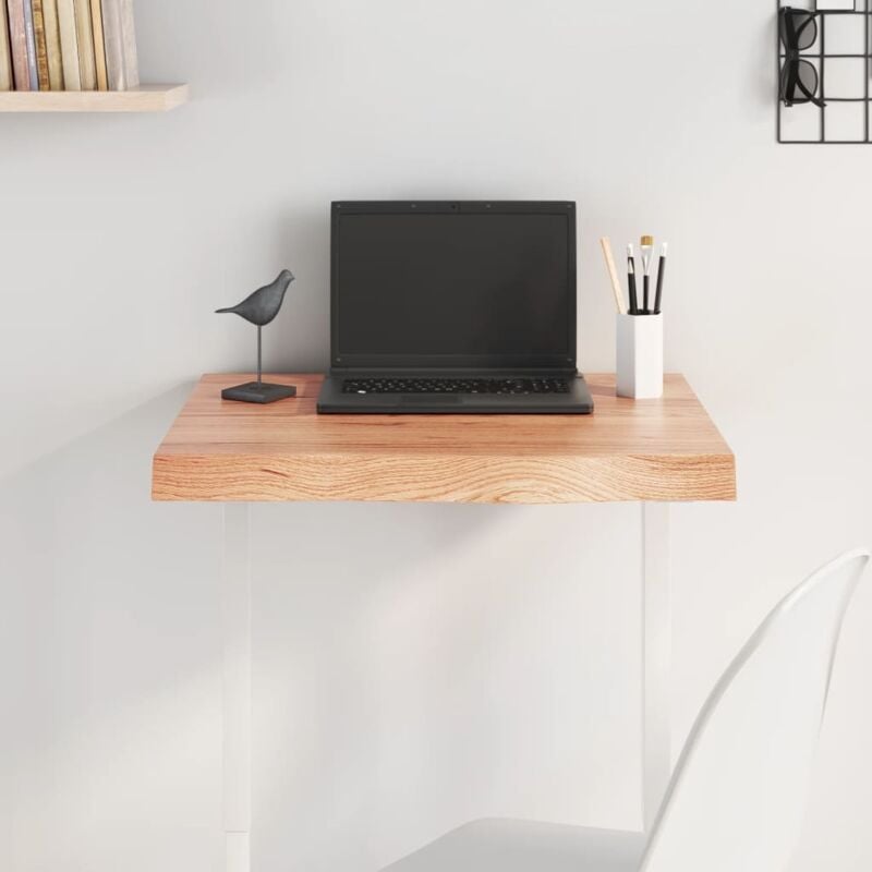 foto del prodotto piano tavolo marrone chiaro 60x60x6cm rovere massello trattato