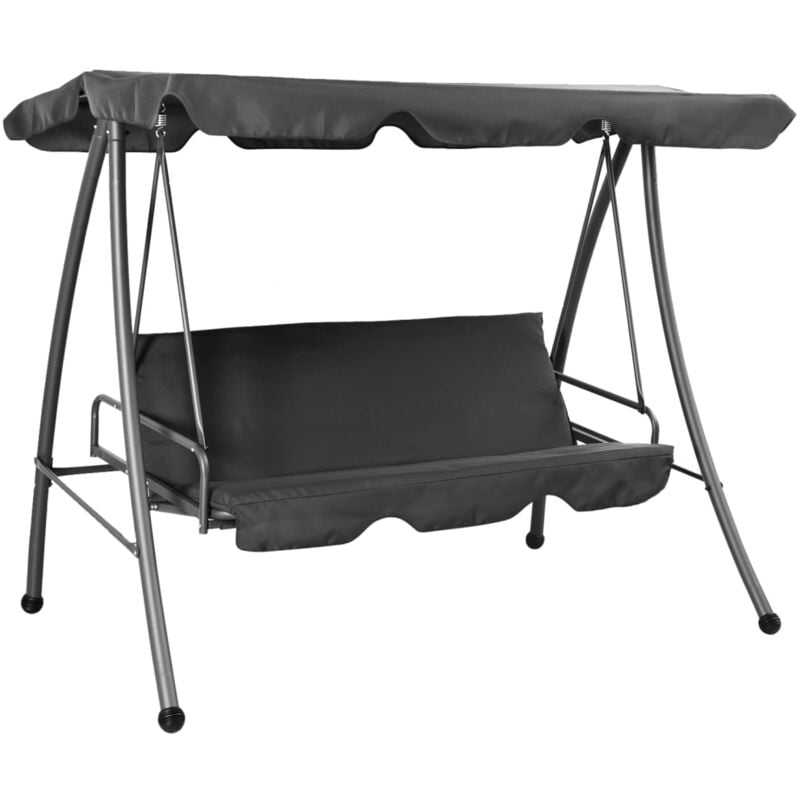 foto del prodotto vidaxl panchina a dondolo baldacchino antracite 192x118x175 cm acciaio