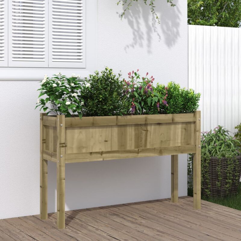 foto del prodotto vidaxl fioriera giardino con gambe 110x31x70 cm legno pino impregnato