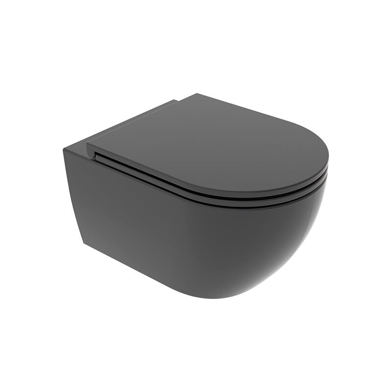 foto del prodotto water like sospeso senza brida rimless cm. 52 5x36 nero opaco