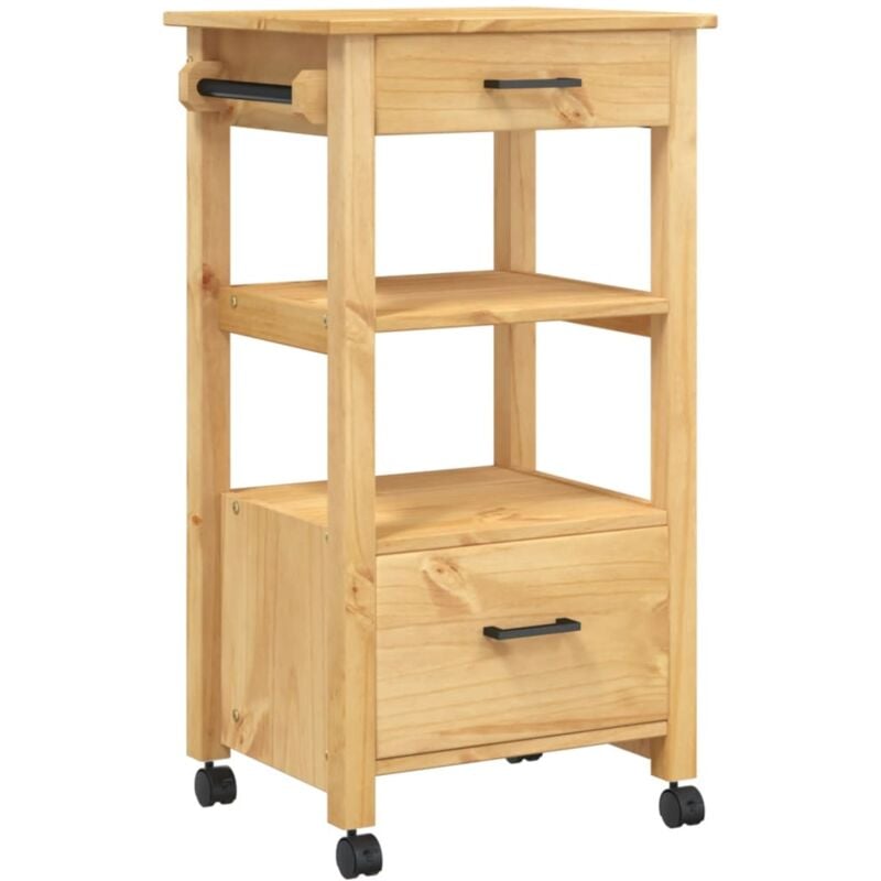 foto del prodotto carrello da cucina monza 48x40x90 cm in legno massello di pino vidaxl