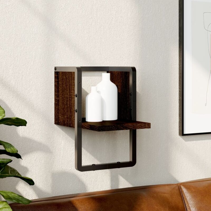 foto del prodotto mensola a parete con asta rovere marrone 20x25x30 cm vidaxl