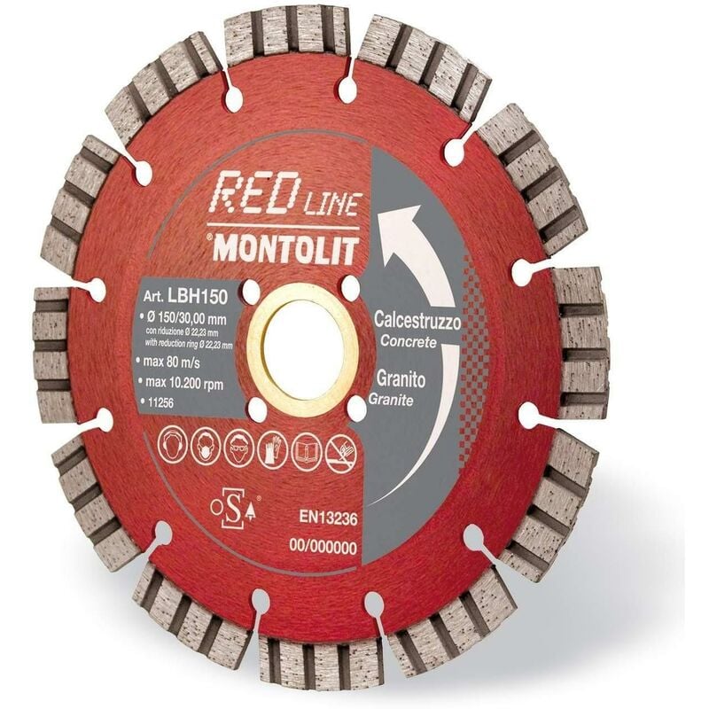 foto del prodotto montolit disco diamantato 180 mm lasermont lbh180 per calcestruzzo granito porfido pietre dure