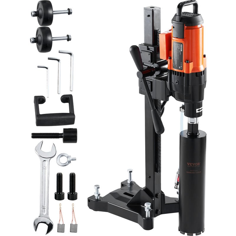 foto del prodotto vevor trapano a colonna elettrico perforazione del calcestruzzo potenza nominale 2500 w diametro max. 26 cm, macchina carotatrice elettrica 750