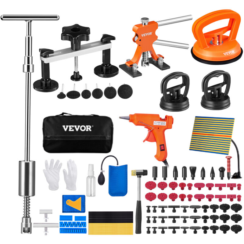 foto del prodotto vevor kit 107 pezzi strumento per riparazione ammaccature a ponte ventosa martello potenza 20w per carrozzeria auto veicolo da garage officina