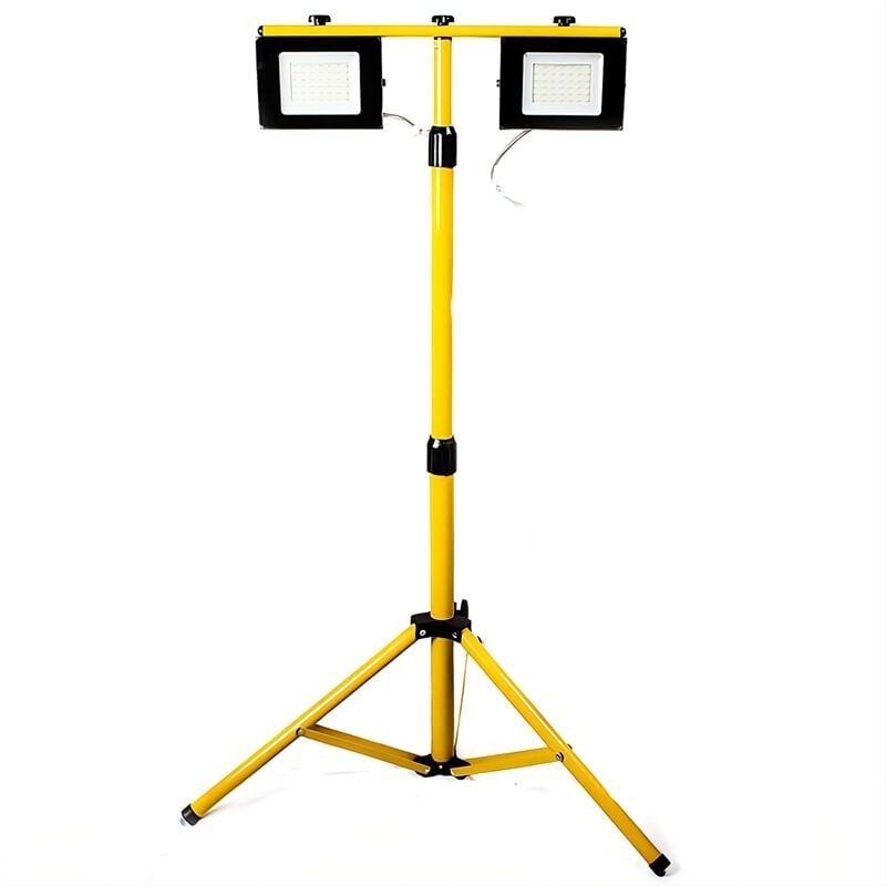 foto del prodotto leclubled 2 faretti da cantiere a led da 30 w su treppiede bianco naturale 4000k 5300lm
